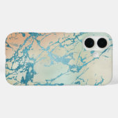 Luxe marmer | Mooie geel en koraal Blauwgroen ader Case-Mate iPhone Case (Achterkant (horizontaal))