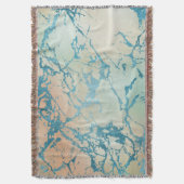 Luxe marmer | Mooie geel en koraal Blauwgroen ader Deken (Voorkant Verticaal)