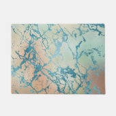 Luxe marmer | Mooie geel en koraal Blauwgroen ader Deurmat (Voorkant)