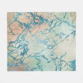 Luxe marmer | Mooie geel en koraal Blauwgroen ader Fleece Deken (Voorkant (Horizontaal))