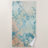 Luxe marmer | Mooie geel en koraal Blauwgroen ader Strandlaken (Voorkant)