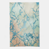 Luxe marmer | Mooie geel en koraal Blauwgroen ader Theedoek (Verticaal)