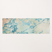 Luxe marmer | Mooie geel en koraal Blauwgroen ader Yogamat (Achterkant (horizontaal))