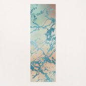 Luxe marmer | Mooie geel en koraal Blauwgroen ader Yogamat (Voorkant)