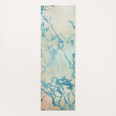 Luxe marmer | Mooie geel en koraal Blauwgroen ader Yogamat (Achterkant)