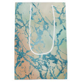 Luxe Marmer | Mooie Gele en Koraal Teal Ader Medium Cadeauzakje (Achterkant)