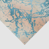 Luxe Marmer | Mooie Gele en Koraal Teal Ader Tissuepapier (Detail)