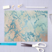 Luxe Marmer | Mooie Gele en Koraal Teal Ader Tissuepapier (Craft)