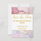 LUXE MARMER PASTEL SAVE THE DATE RSVP KAART (Voorkant)