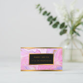 Luxe Marmer Pink Paars Gold Visitekaartje (Staand voorkant)