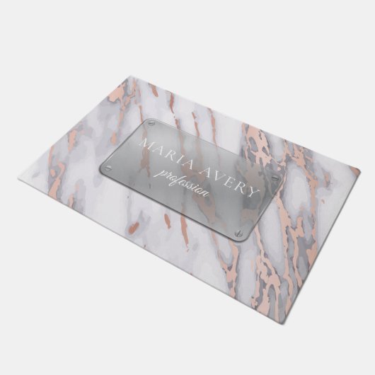 Luxe marmer Roos Gold Metallic Business Deurmat (Schuin)