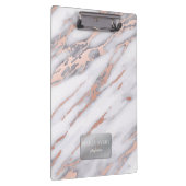 Luxe marmer Roos Gold Metallic Business Klembord (Rechts)