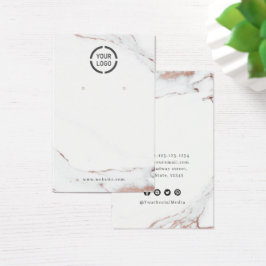 Luxe marmer roos goud aangepast logo oorscherm visitekaartje