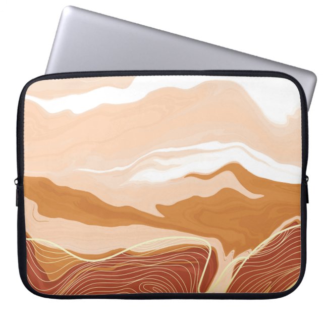Luxe marmer texture background design. Vloeibaar m Laptop Sleeve (Voorkant)