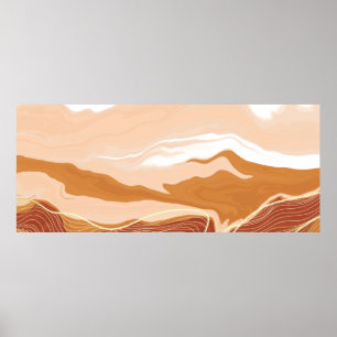 Luxe marmer texture background design. Vloeibaar m Poster