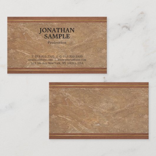 Luxe, marmer Wood Gold-look elegant design Visitekaartje (Voorkant / Achterkant)
