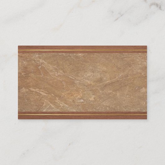 Luxe, marmer Wood Gold-look elegant design Visitekaartje (Achterkant)