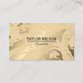 Luxe marmer zwart en goud eenvoudig visitekaartje (Voorkant)