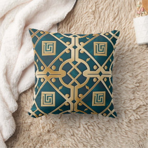 Luxe Marmeren Art Deco Griekse Sleutel Zee Groen G Kussen