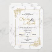 Luxe Marmeren bruiloft uitnodiging (Voorkant / Achterkant)