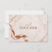 Luxe marmeren cadeaubon | Roze gouden schoonheid (Voorkant)