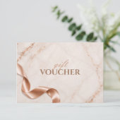 Luxe marmeren cadeaubon | Roze gouden schoonheid (Staand voorkant)
