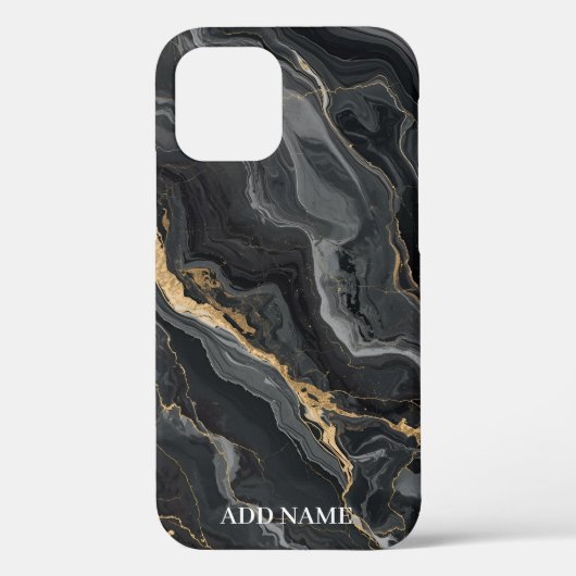 Luxe marmeren design Hoesje – Jouw naam toevoegen (Achterkant)