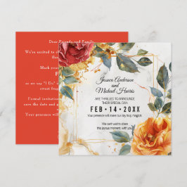 Luxe marmeren dromen: Oranje Roos elegantie Save The Date