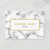 Luxe marmeren effect goud en wit visitekaartje (Voorkant)