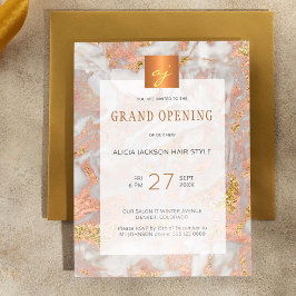 Luxe marmeren gouden schoonheidssalon grand openin kaart