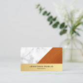 Luxe Marmeren Hout Goud Elegant Professional Visitekaartje (Staand voorkant)