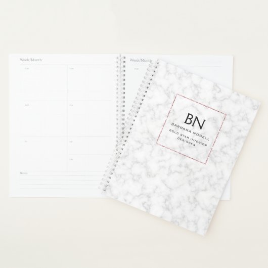 Luxe Marmeren Luxe Roos Gold Designer Planner (Display)