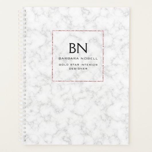 Luxe Marmeren Luxe Roos Gold Designer Planner (Voorkant)