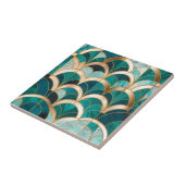 Luxe Marmeren Mozaïek Art Deco Turquoise Blauw Gou Tegeltje (Zijkant)