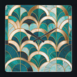 Luxe Marmeren Mozaïek Art Deco Turquoise Blue Gold Vierkante Klok<br><div class="desc">Voeg een vleugje moderne elegantie en luxe toe aan uw ruimte met dit op art deco geïnspireerde onderzetter. Met een marmeren mozaïektextuur in turkoois, koningsblauw en goud combineert dit ontwerp geometrische vormen, golvende patronen en meanderranden voor een verfijnde look. De malachietstenen details en trendy bloemaccenten creëer een retro esthetiek met...</div>