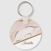 Luxe Marmeren Roos Goud Sleutelhanger (Voorkant)