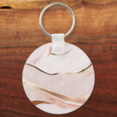 Luxe Marmeren Roos Goud Sleutelhanger (Achterkant)