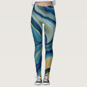 Luxe marmeren stroom leggings (Voorkant)