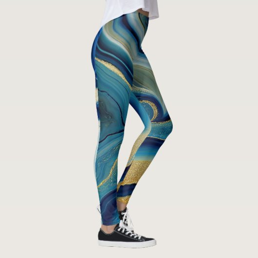 Luxe marmeren stroom leggings (Rechts)