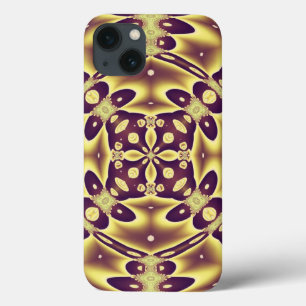 Luxe Marokkaans Goud Paars Abstract Patroon iPhone 13 Hoesje