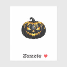 Luxe matte zwarte gouden druppels pompoen sticker
