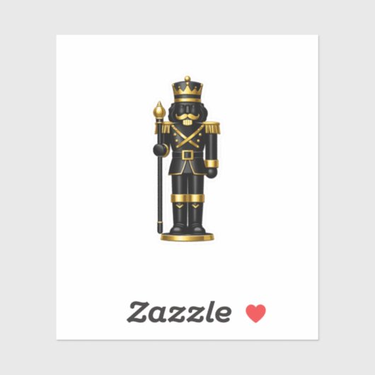 Luxe matte zwarte gouden notenkraker sticker execu (Vel)