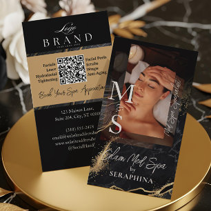 Luxe Med Spa Estheetician Zwarte Goud Agaat Visitekaartje