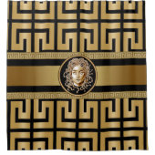 Luxe Medusa Black & Gold Shower-gordijn Douchegordijn (Voorkant)