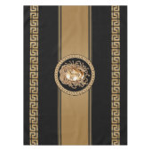 Luxe Medusa Black & Gold Tablecloth Tafelkleed (Voorkant)