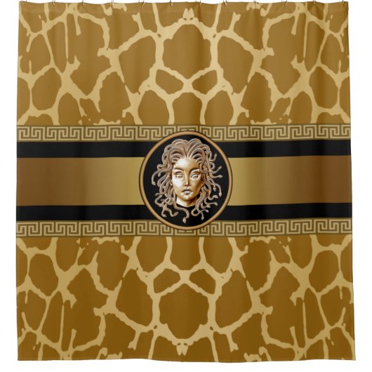 Luxe Medusa Giraff-drukgordijn Douchegordijn (Voorkant)