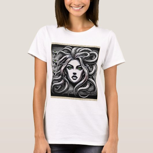 Luxe Medusa Kunst T-shirt (Voorkant)