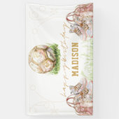 Luxe Meisje Verjaardag Roze Goud Voetbal Spandoek (Verticaal)