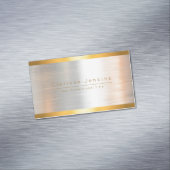 luxe merk geborsteld goud zilver Metallic Gold Magnetisch Visitekaartje (Voorbeeld)