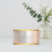 luxe merk geborsteld goud zilver Metallic Gold Visitekaartje (Staand voorkant)